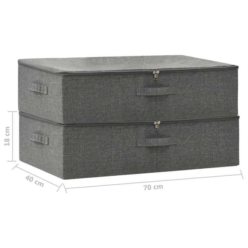 vidaXL 2 db antracitszürke szövet tárolódoboz 70 x 40 x 18 cm
