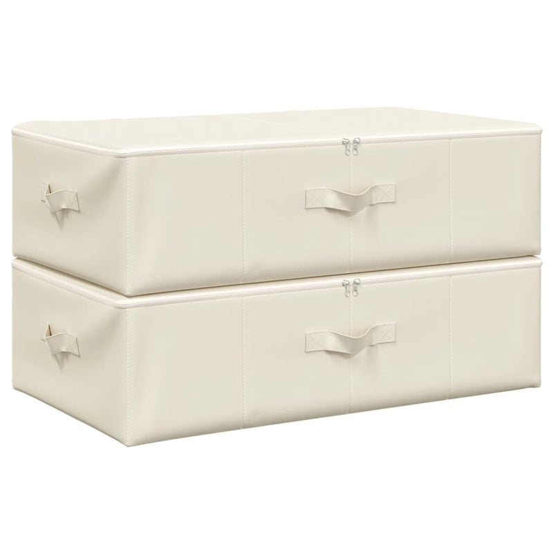 vidaXL 2 db krémszínű szövet tárolódoboz 70 x 40 x 18 cm