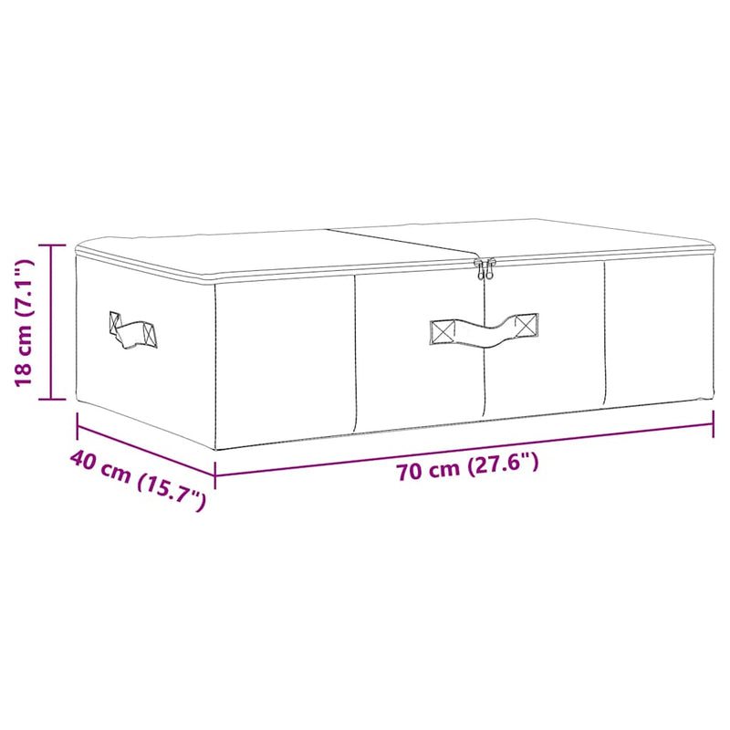 vidaXL 2 db krémszínű szövet tárolódoboz 70 x 40 x 18 cm