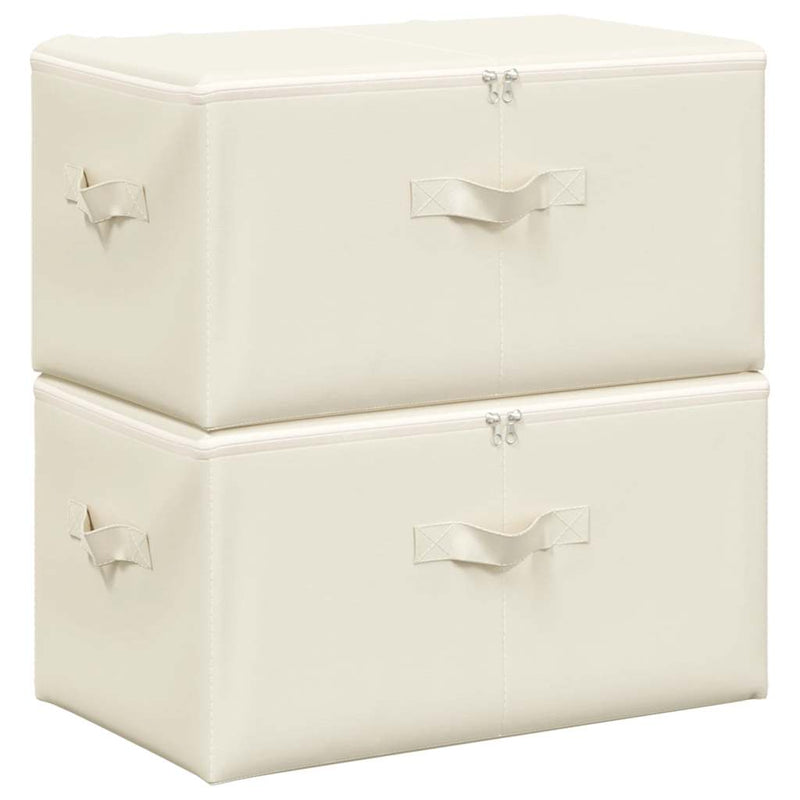 vidaXL 2 db krémszínű szövet tárolódoboz 43 x 34 x 23 cm