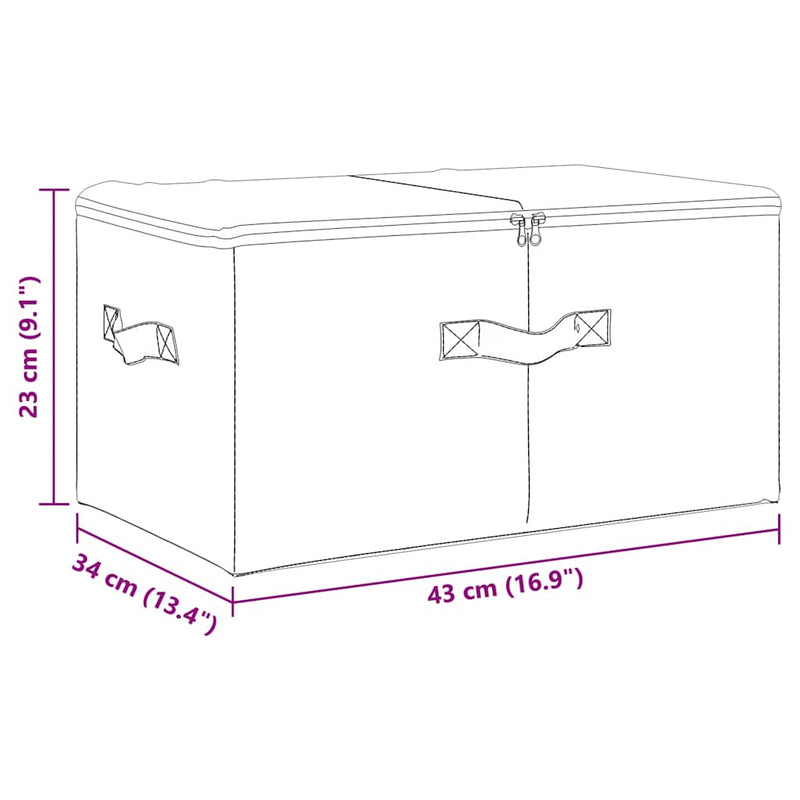 vidaXL 2 db krémszínű szövet tárolódoboz 43 x 34 x 23 cm