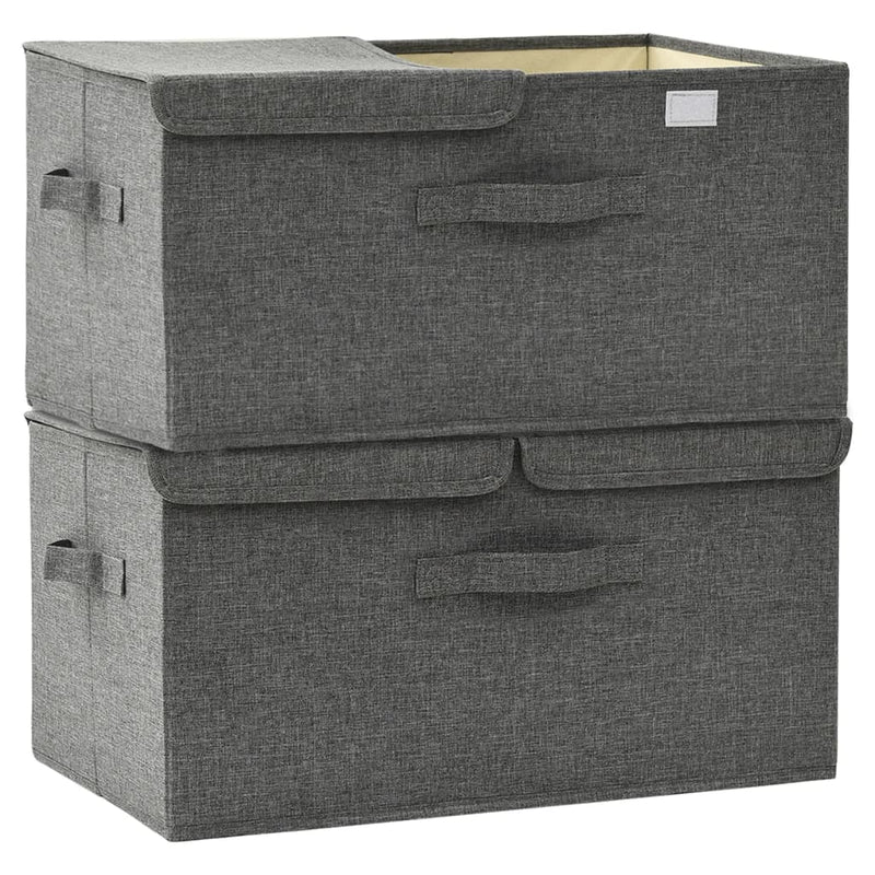 vidaXL 2 db antracitszürke szövet tárolódoboz 50 x 30 x 25 cm