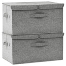 vidaXL 2 db szürke szövet tárolódoboz 50 x 30 x 25 cm