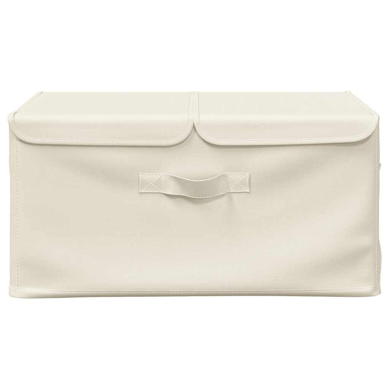 vidaXL krémszínű szövet tárolódoboz 50 x 30 x 25 cm