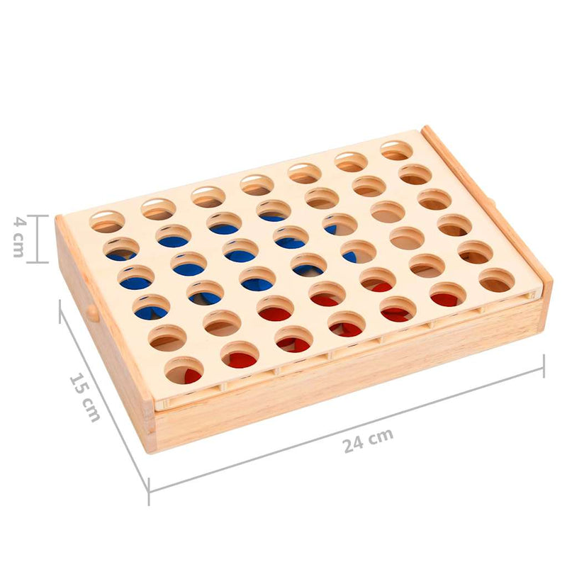 vidaXL tömör fa 4 egy sorban játék 24 x 15 x 4 cm