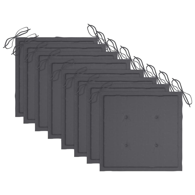 vidaXL 8 db szürke tömör akácfa kerti szék párnákkal