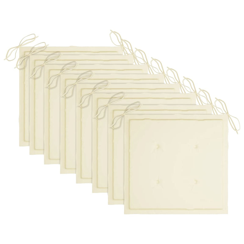 vidaXL 8 db szürke tömör akácfa kerti szék párnákkal