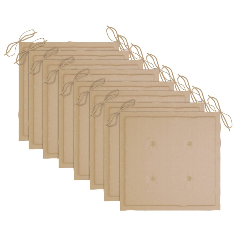 vidaXL 8 db szürke tömör akácfa kerti szék párnákkal