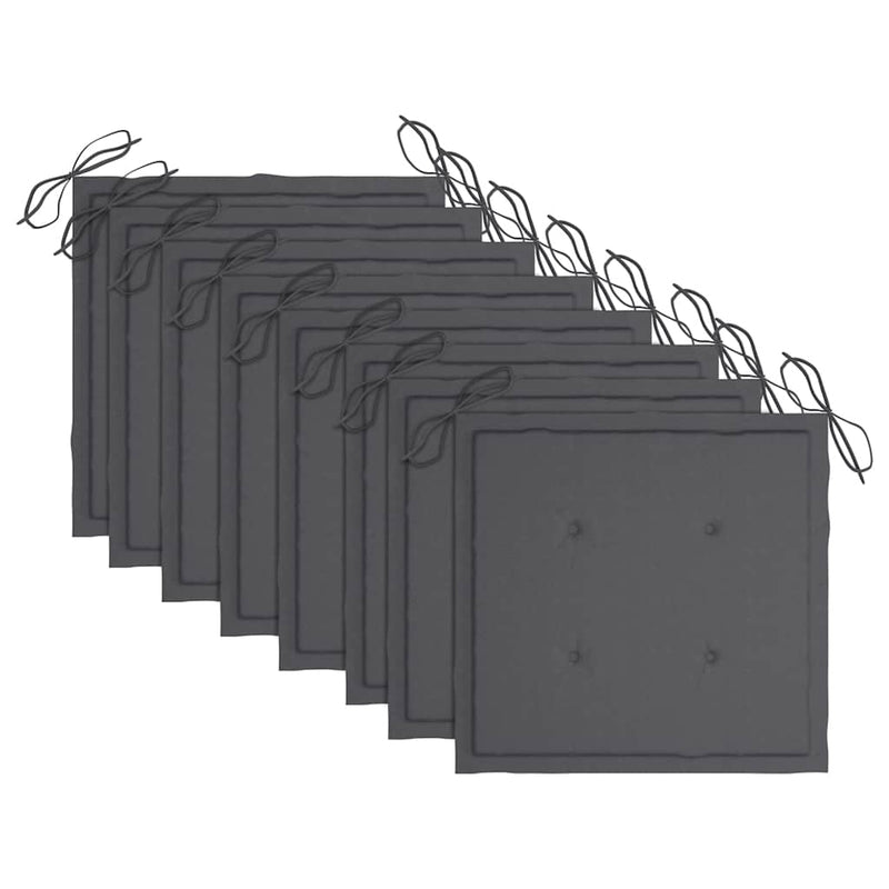 vidaXL 8 db összecsukható tömör akácfa kerti szék párnákkal