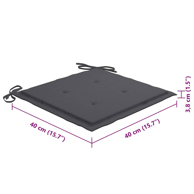 vidaXL 8 db összecsukható tömör akácfa kerti szék párnákkal