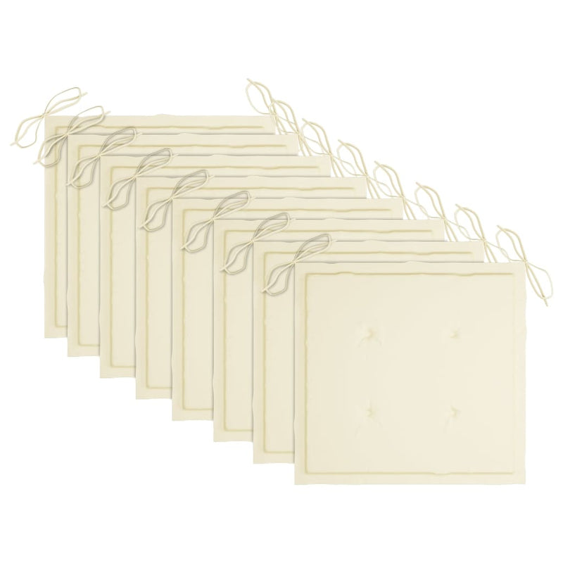 vidaXL 8 db összecsukható tömör akácfa kerti szék párnákkal