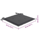 vidaXL 4 darab tömör akácfa kültéri étkezőszék párnával