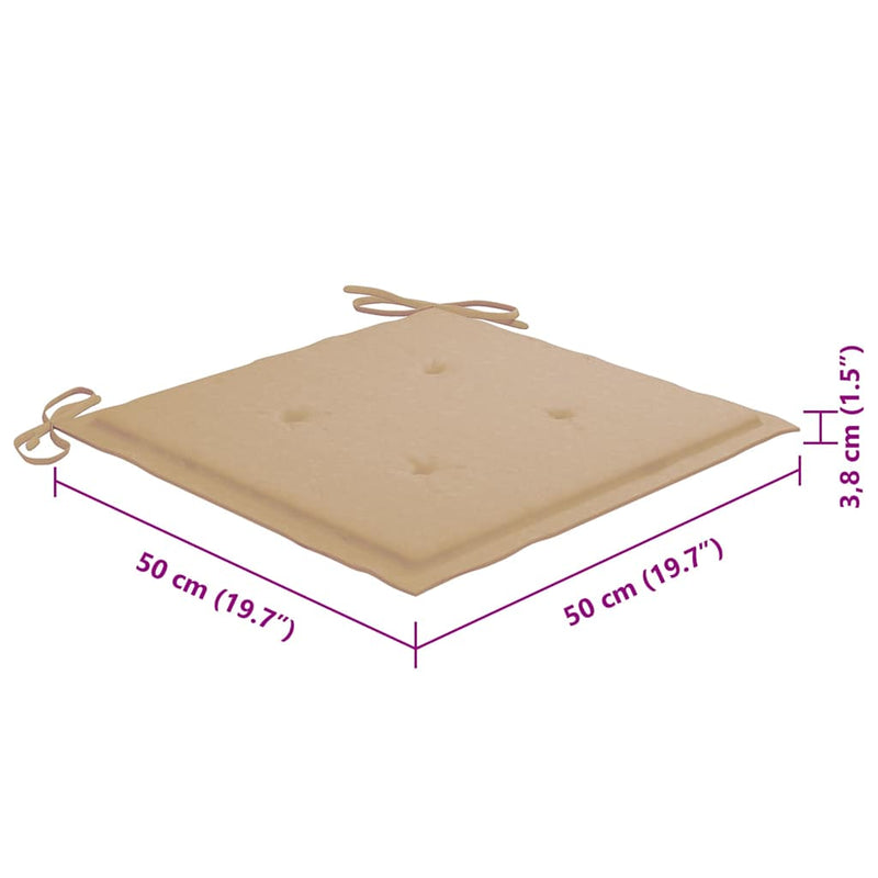 vidaXL 4 darab tömör akácfa kültéri étkezőszék párnával