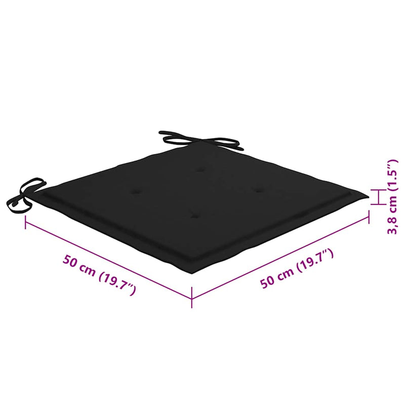 vidaXL 4 darab tömör akácfa kültéri étkezőszék párnával