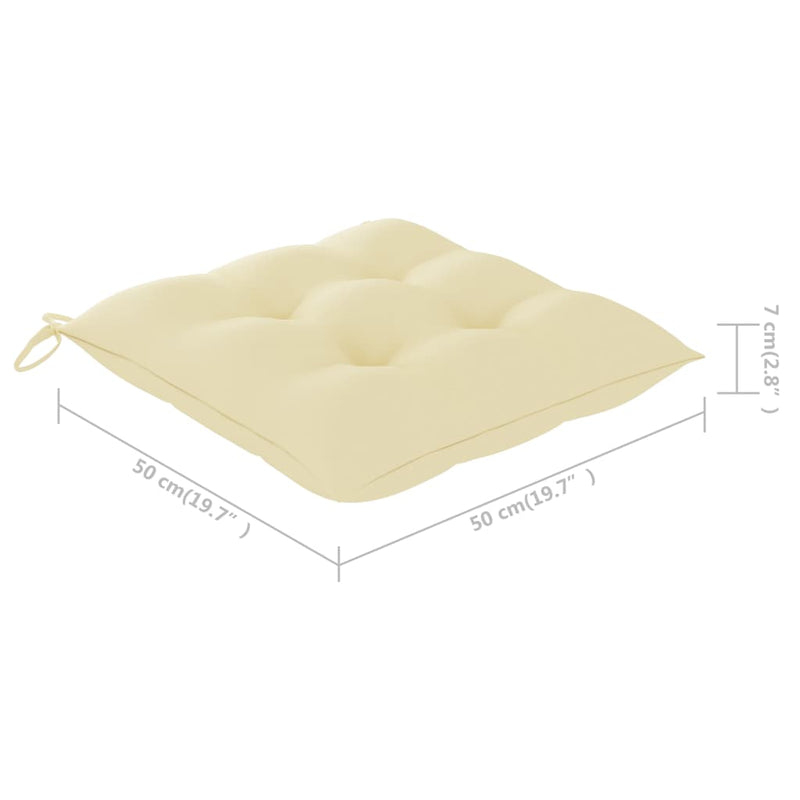 vidaXL 4 darab tömör akácfa kültéri étkezőszék párnával