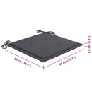 vidaXL 6 db tömör akácfa kültéri étkezőszék párnával