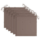 vidaXL 6 db tömör akácfa kültéri étkezőszék párnával