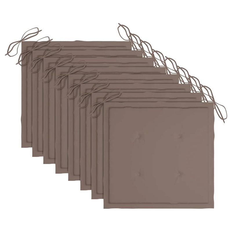 vidaXL 8 db tömör akácfa kültéri étkezőszék párnával