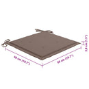 vidaXL 8 db tömör akácfa kültéri étkezőszék párnával