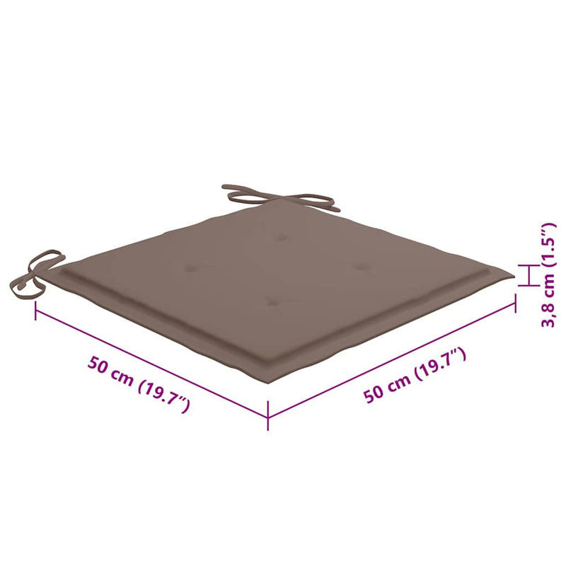 vidaXL 8 db tömör akácfa kültéri étkezőszék párnával