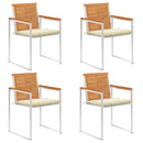vidaXL 4 db tömör akácfa kerti szék párnákkal
