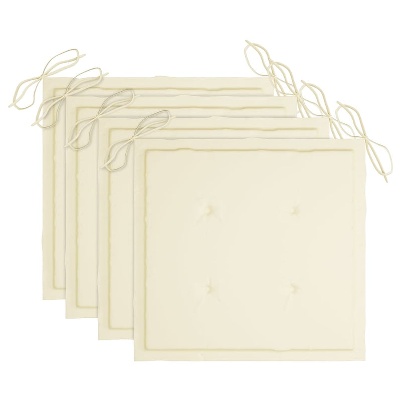 vidaXL 4 db tömör akácfa kerti szék párnákkal