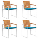 vidaXL 4 db tömör akácfa kerti szék párnákkal