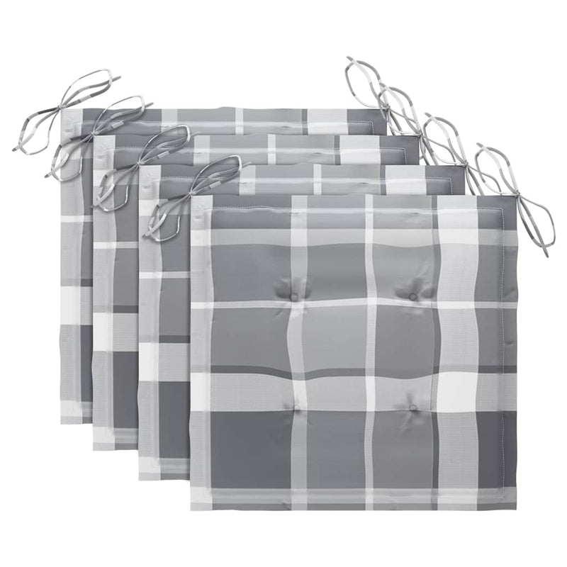 vidaXL 4 db tömör akácfa kerti szék párnákkal