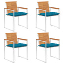 vidaXL 4 db tömör akácfa kerti szék párnákkal