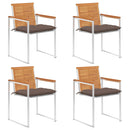 vidaXL 4 db tömör akácfa kerti szék párnákkal