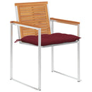 vidaXL 4 db tömör akácfa kerti szék párnákkal