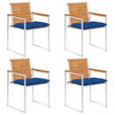 vidaXL 4 db tömör akácfa kerti szék párnákkal