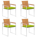 vidaXL 4 db tömör akácfa kerti szék párnákkal