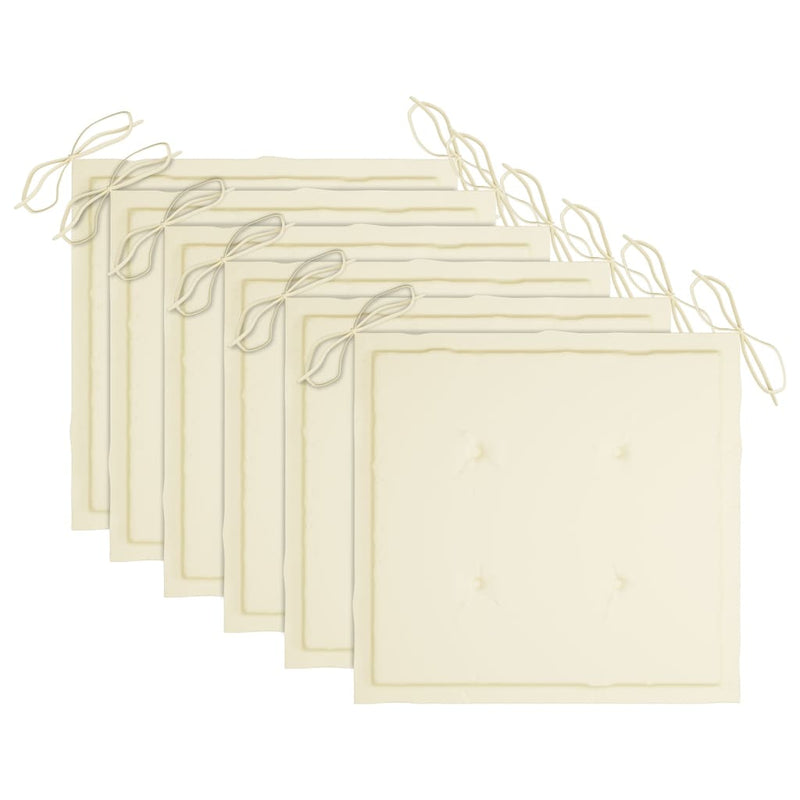 vidaXL 6 db tömör akácfa kerti szék párnákkal