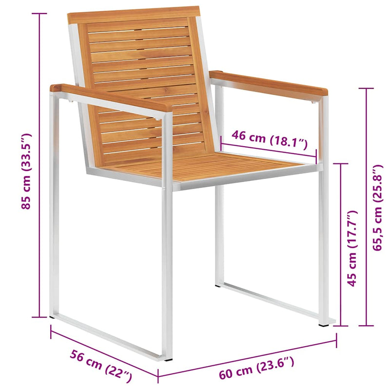 vidaXL 6 db tömör akácfa kerti szék párnákkal
