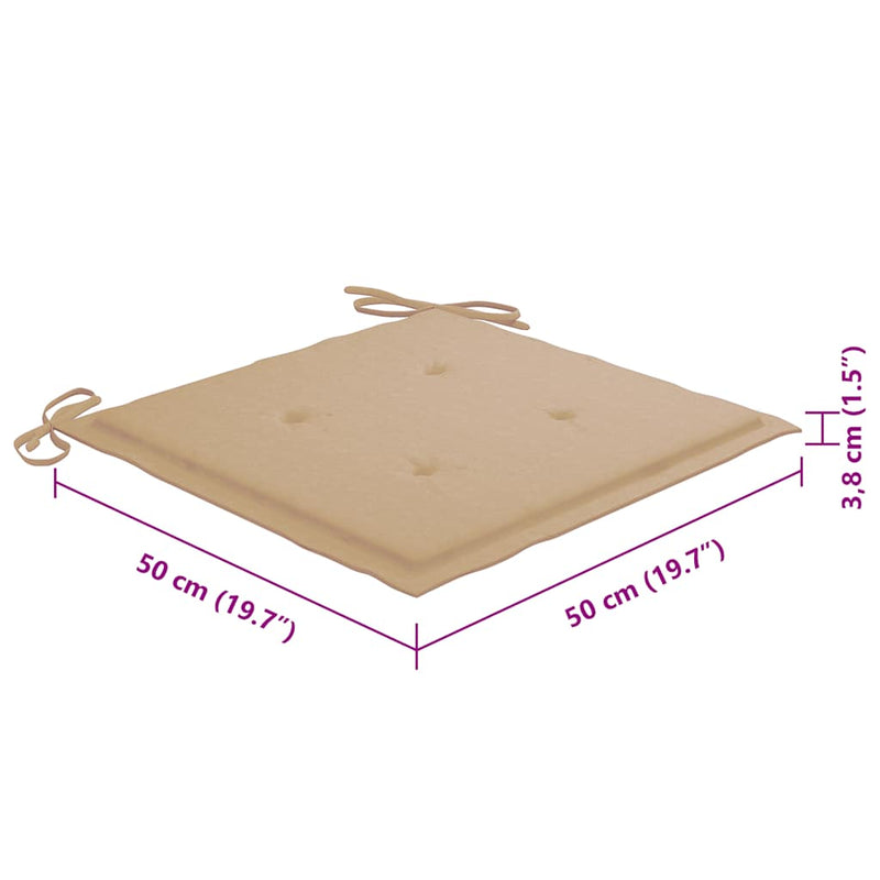 vidaXL 6 db tömör akácfa kerti szék párnákkal