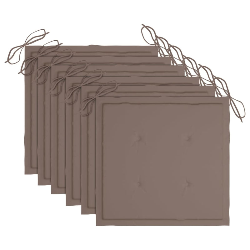 vidaXL 6 db tömör akácfa kerti szék párnákkal