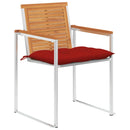 vidaXL 6 db tömör akácfa kerti szék párnákkal