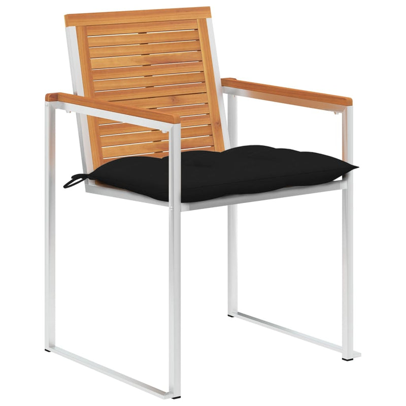 vidaXL 6 db tömör akácfa kerti szék párnákkal