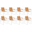 vidaXL 8 db tömör akácfa kerti szék párnákkal