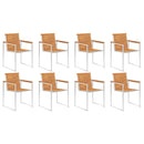 vidaXL 8 db tömör akácfa kerti szék párnákkal