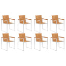 vidaXL 8 db tömör akácfa kerti szék párnákkal