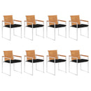 vidaXL 8 db tömör akácfa kerti szék párnákkal