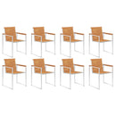 vidaXL 8 db tömör akácfa kerti szék párnákkal