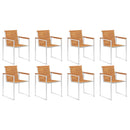 vidaXL 8 db tömör akácfa kerti szék párnákkal