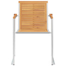 vidaXL 6 db tömör tíkfa és rozsdamentes acél kerti szék