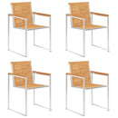vidaXL 4 db tömör tíkfa kerti szék párnákkal
