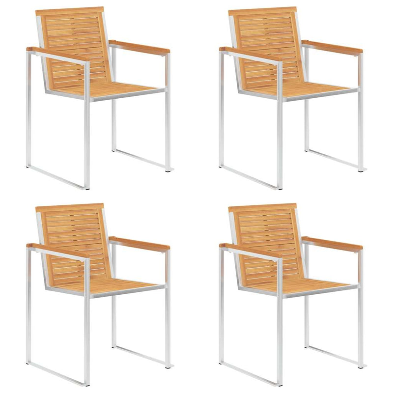 vidaXL 4 db tömör tíkfa kerti szék párnákkal