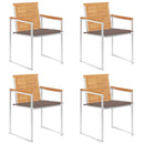vidaXL 4 db tömör tíkfa kerti szék párnákkal