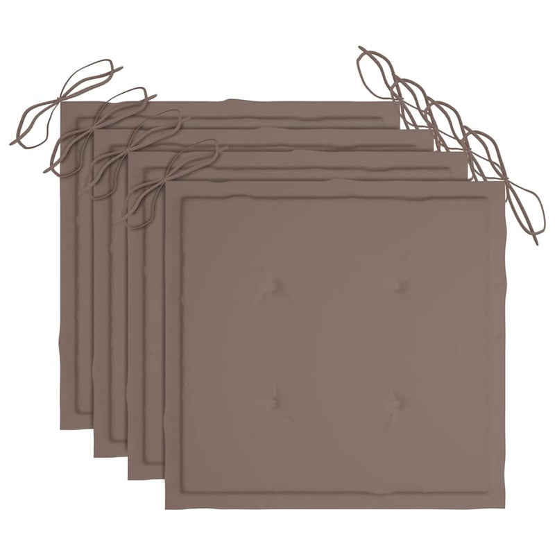 vidaXL 4 db tömör tíkfa kerti szék párnákkal